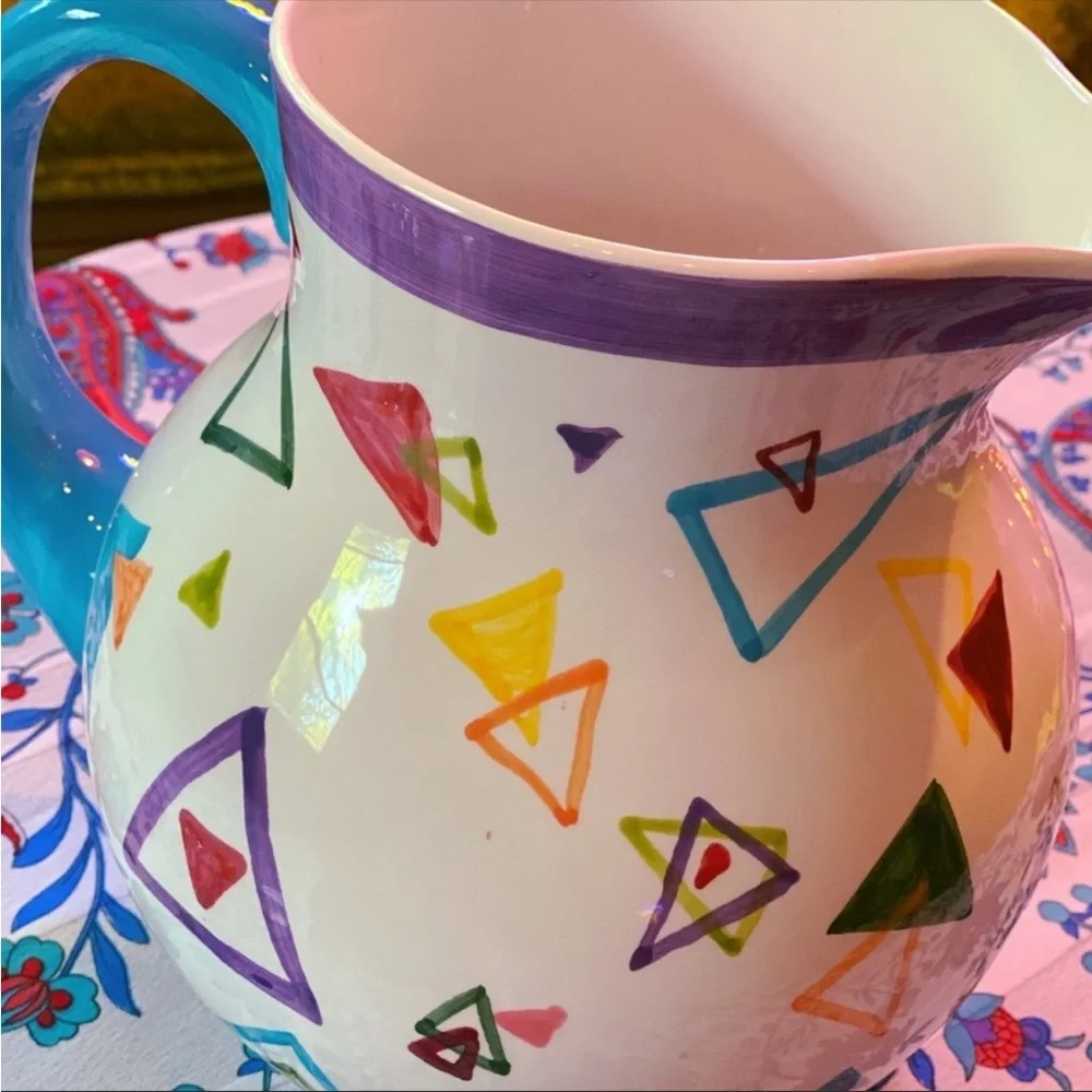Vintage 1980s/1990s Designpac geometric ceramic pitcher/vase